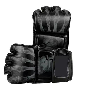 Gants de MMA en cuir véritable avec logo personnalisé pour la compétition, rembourrage en mousse souple, gants de combat supérieurs pour le grappling, les arts martiaux et la boxe - Product Image 1