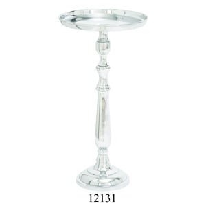 Mesa auxiliar de diseño martillado Chapado en plata para decoración Mesa de tambor de hoja de aluminio con niquelado - Product Image 5