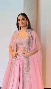 Luxury Light Pink Embroidered Lehenga | Ethnic Party Wear <b>Dress</b> for Women | Custom Color & Size Support - Product Image 3