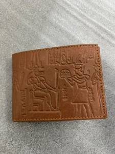 Cartera Bifold Hecha a Mano para Hombre - Diseño Faraónico Egipcio Grabado, Estilo Vintage, Cierre de Cremallera, Uso Diario y Viajes, Regalo - Product Image 3