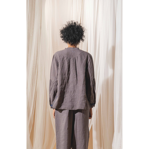 Chemisier ample en lin BARUNI pour femme, col à volants, 100 % popeline tricotée, tailles XS-XXL, idéal automne et printemps - Product Image 4