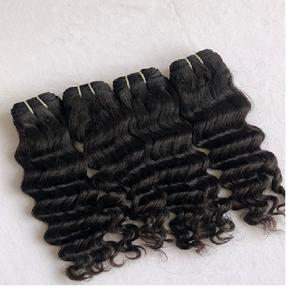 Exportación del producto más vendido a precios al por mayor 100% cutícula alineada virgen indio 14 "Extensión de cabello humano de onda profunda suelta - Product Image 1