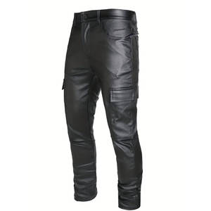 Pantalon en cuir pour homme, qualité supérieure, cuir souple, confortable, coutures durables, parfait pour le travail de bureau et les tenues décontractées - Product Image 1