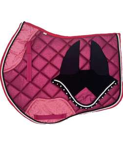 Ensemble de coussinets de selle de dressage équin rose Style de saut avec remplissage en coton Sublimation Matchy Set pour cheval - Product Image 1