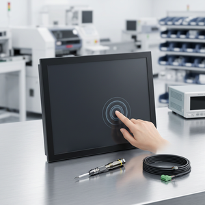 Moniteur tactile en rack RS232 le plus vendu, moniteur en rack 4:3 RS232 avec supports de montage en rack - Product Image 1
