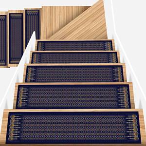 <b>Navy</b> <b>Blue</b> Printed <b>Rug</b> with Yellow and Red Flowers,Goblen - Product Image 5