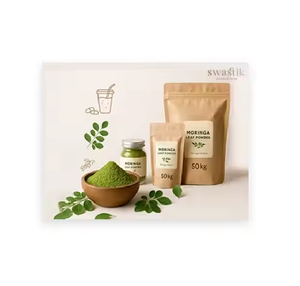 Polvo de Moringa orgánico de grado alimenticio a granel, cultivado salvaje, rico en proteínas y vitaminas, proveedor de etiqueta privada OEM - Product Image 3