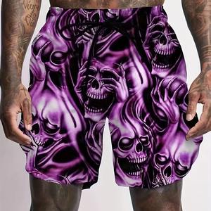 Summer Men's Skull 3D Pattern Comfy <b>Shorts</b> Oversized Casual Elastic Waist Drawstring <b>Shorts</b> Beach And Basketball Sport <b>Shorts</b> - Product Image 1