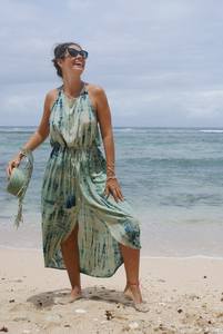 Robe de soirée décontractée à col licou Tye Dye pour femmes et filles - Product Image 3