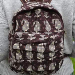 กระเป๋าเป้ผ้าฝ้ายโบฮีเมียนทำด้วยมือเป็นมิตรกับสิ่งแวดล้อมกระเป๋าเดินทางอย่างยั่งยืนช้อปปิ้งชายหาดวันหยุดฤดูร้อนทนทาน - Product Image 1