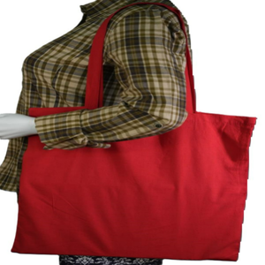 Sac fourre-tout réutilisable 100% coton pour femmes, taille extra-large, poignée longue, fermeture éclair, option de logo personnalisé - Product Image 1