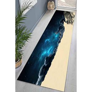 Tapis imprimé patchwork en laine motif ciel étoilé, écologique, décoration traditionnelle pour la maison avec poils moyens et envers en latex - Product Image 3