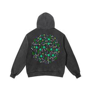 Sudadera con capucha de diamantes de imitación para hombre de la mejor calidad, ropa de calle de gran tamaño personalizada para invierno, venta de ajuste suelto - Product Image 1