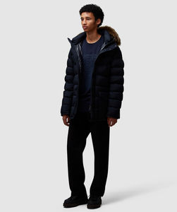 Veste d'hiver décontractée pour homme à la mode, veste matelassée à capuche chaude, logo frontal, imperméable, respirante, activités de plein air - Product Image 6