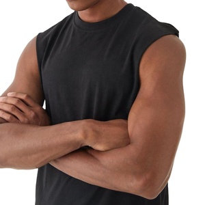 เสื้อยืดกีฬาผู้ชายแบบเรียบ ผ้าคอตตอนผสมสแปนเด็กซ์ 180 GSM เสื้อกล้าม Homme Tank Top - Product Image 2