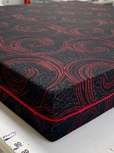 <b>Black</b> Fabric <b>Foam</b> Mattress with Red Design Removable Cover - Product Image 2