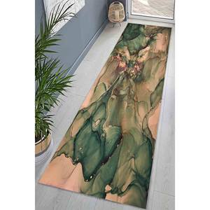 Tapis en marbre vert et brun : Tapis de luxe antidérapant, avec poils doux - Product Image 4