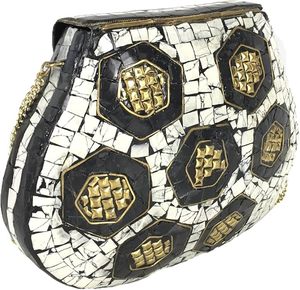 กระเป๋าคลัทช์สไตล์วินเทจประดับมุกแบบคุนดัน ทำมือ งานฝีมือพื้นเมือง สำหรับงานแต่งงาน งานปาร์ตี้ กระเป๋าคลัทช์สำหรับผู้หญิง กระเป๋าถือสำหรับงานแต่งงาน งานปาร์ตี้ งานกลางคืน - Product Image 2