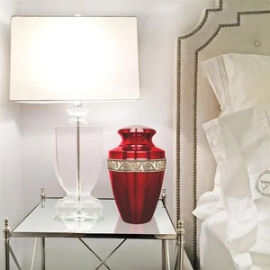 Urna de cremación de latón rojo verde negro brillante para cenizas humanas estilo adulto americano de alta calidad más vendidos urnas funerarias griegas - Product Image 3