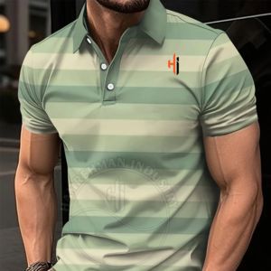 2024 nouveauté haute qualité hommes à manches courtes polos Logo personnalisé vêtements de golf maillot usine directe surdimensionné solide - Product Image 5