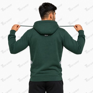 เสื้อฮู้ดผู้ชายสีเขียวเข้ม Tiierwear พร้อมแถบสะท้อนแสง เสื้อผ้าฝ้ายสำหรับทำงานแบบ Hi Vis - Product Image 4
