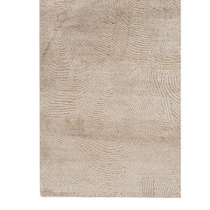 Alfombra Azalea Grande de 9x12 pies, Modelo AKWB-3548, Tejida a Mano con Lana, Bambú y Seda, Color Marfil, Diseño Abstracto Boho para Decoración de Sala de Estar, CS-01 - Product Image 4