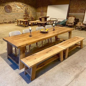 Table à manger en bois massif et pieds en métal de qualité supérieure pour café utilisation meubles de restaurant Tables à manger en bois pour hôtels maison - Product Image 6