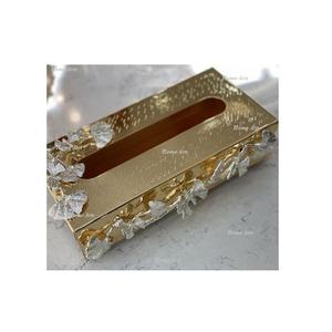 Servilletero martillado de acero inoxidable Caja de almacenamiento de servilletas de tamaño personalizado de forma rectangular al precio más barato - Product Image 5