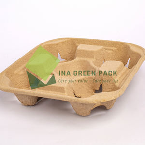 Fabricación de material de pulpa mecánica listo para exportar Portavasos de papel de cartón para llevar hecho en VinaGreen Pack Vietnam - Product Image 3