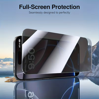 Protection d'écran en verre trempé 9H anti-espion 360°, film anti-regard indiscret de qualité AAA pour 17/16/15/14/13/12/11 Pro Max, couverture intégrale