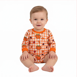 Lindo pelele transpirable con estampado de calabaza para bebé, sin mangas, cuello redondo, de algodón suave, para bebés y niños pequeños, ropa de verano unisex - Product Image 4