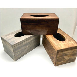 Dispensador de Servilletas Cuadrado Decorativo Rústico, Porta Cajas de Pañuelos Multifuncional Hecho a Mano al por Mayor, Personalizable, Minimalista - Product Image 1