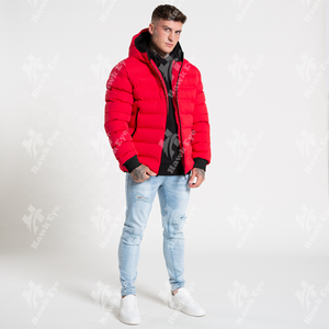 Veste matelassée en coton respirante et coupe-vent à capuche personnalisée en gros OEM pour hommes Logo personnalisé Veste d'hiver - Product Image 3