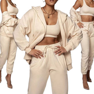 Hoodie Set Outdoorwear 2pcs Set for <b>Women</b> Comfortable <b>Women</b> Clothing Custom logo French Terry Bodysuit Tracksuits 2pcs Sets - Product Image 2