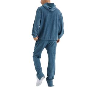 Haute qualité 100% coton luxe en détresse survêtement à capuche ensembles unisexe hommes respirant acide lavage coupe ajustée été 2026 - Product Image 5