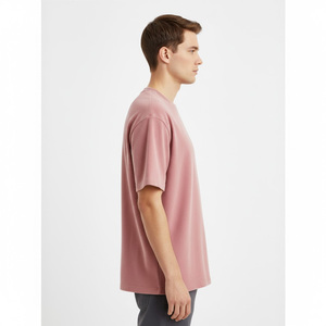 Ropa de calle de manga corta de punto de peso pesado gimnasio Fitness entrenamiento Casual verano 100% algodón hombres ajuste suelto impreso secado rápido - Product Image 4