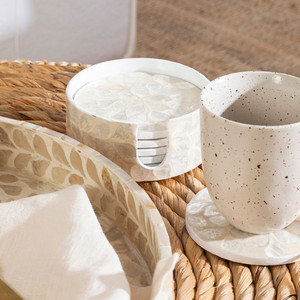 ชุดที่รองแก้วแม่มุกเครื่องใช้ภายในบ้านทำด้วยมือ - Product Image 2
