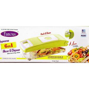 Famosas cuchillas modernas de acero inoxidable 6 en 1, cortador de verduras y frutas, rebanador, rallador, picador, pelador, contenedor, herramientas de cocina - Product Image 3