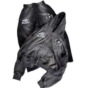 Chándal Personalizado de Invierno, Estilo Urbano, con Serigrafía, Lavado Ácido, Tejido Grueso, Precio Bajo, Felpa de Algodón Premium - Product Image 1