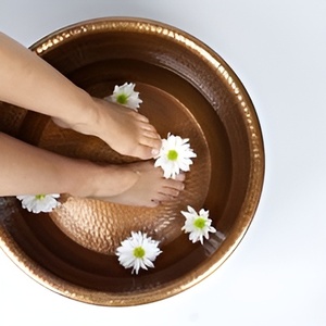 Cuenco decorativo de pedicura para pies cuadrados de Spa de cobre puro de alta calidad acabado en cobre a precio mayorista opción barata - Product Image 3