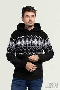 Suéteres con capucha de punto transpirables para hombre, jerséis de manga larga de Color sólido, moda masculina, prendas de punto cálidas, informales, Otoño Invierno 2024 - Product Image 3