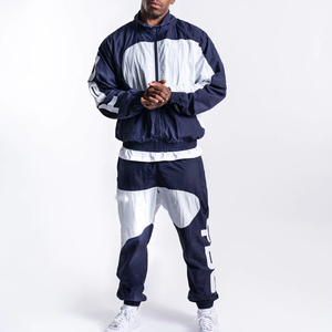 Chaqueta Cortavientos Reflectante Personalizada con Cremallera Desmontable y Pantalones Deportivos de Nailon para Hombre, Cortavientos, Chándal para Hombre - Product Image 1