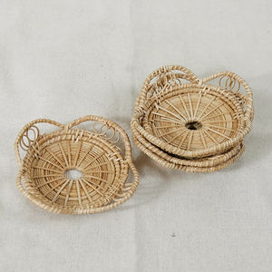 Posavasos Tejidos a Mano de Ratán, Decoración de Mesa y Accesorios, Tapetes y Almohadillas de Ratán, Accesorios de Cocina - Product Image 2