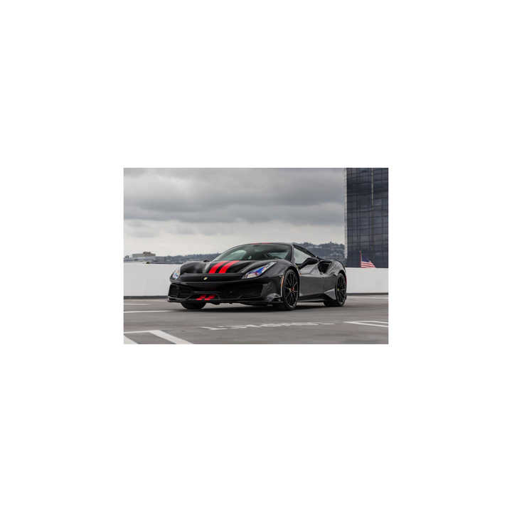 Ferrrari 488 GTB with twin-turbo V8 engine and aerodynamic design