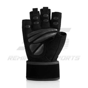 Guantes de gimnasio de levantamiento de pesas con logotipo personalizado de alta calidad para hombres Guantes de levantamiento de pesas sin dedos Guantes de entrenamiento físico - Product Image 2