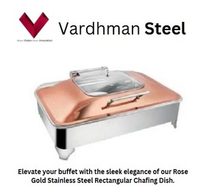 Vente à forte demande, couvercle rectangulaire pour réchaud à buffet SS, or rose, 10L, couvercle élégant conçu pour réchaud à buffet rectangulaire de 10L. - Product Image 2