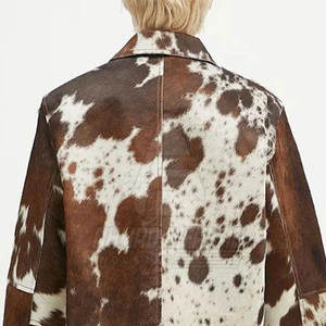 Chaqueta de Cuero Vacuno para Mujer, Informal, Cálida, Transpirable, con Cierre de Cremallera, Servicio OEM, Color y Logotipo Personalizables - Product Image 5