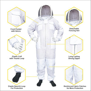 ชุดการเลี้ยงผึ้งมืออาชีพด้วยผ้าตาข่ายน้ำหนักเบาและการป้องกันต่อยร่างกายเต็มรูปแบบ - Product Image 5