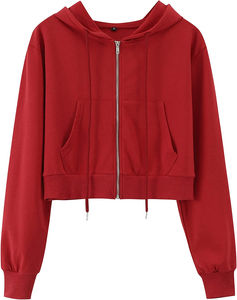 Sudadera con Capucha y Cremallera para Mujer, Invierno, 100% Algodón, Calidad Premium, Transpirable, Logotipo Personalizado, Precio Bajo al por Mayor - Product Image 2