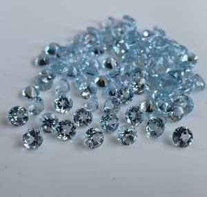 Topacio Azul Cielo Natural, Corte Redondo Facetado de 2.5mm - Topacio Azul Cielo Redondo Suelto - Product Image 6